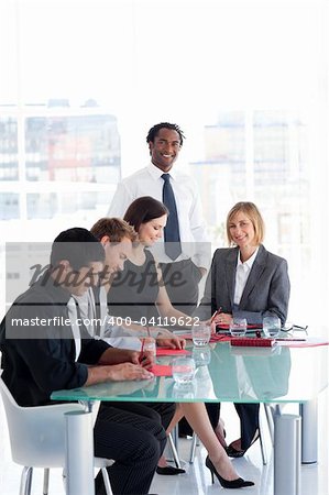 Multi-ethnic business people working in an office
