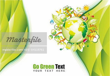 Ecology Green Environmen Background with Eco Earth Illustration