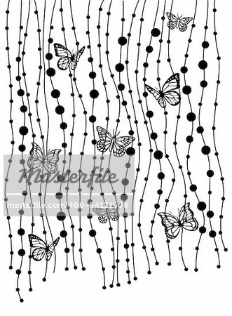 abstract background with butterflies, vector