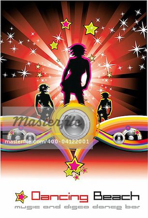 Colorful Musical Evet Background for Discoteque Flyers