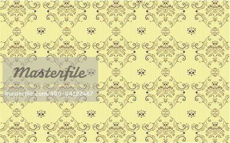 Vector illustration of  elegant Victorian retro motif wallpaper Pattern