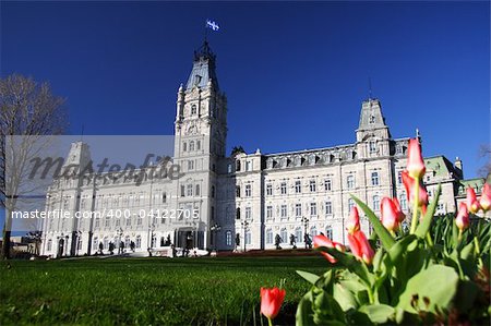 Quebec Parliament building (Hôtel du Parlement) in winter Quebec city.
