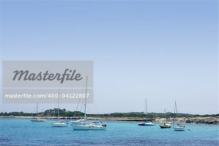 Formentera island near Ibiza in Mediterranean Spain summer