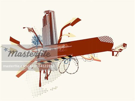 Vector illustration of style urban background