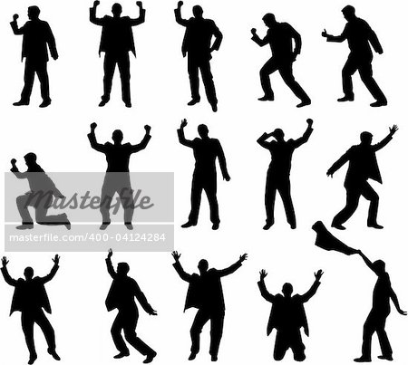 successful businessman  silhouettes