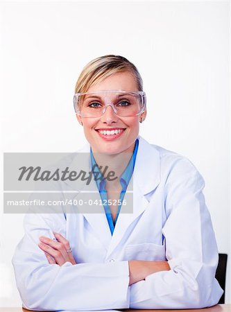 Portrait of a female scientist looking at the camera in laboratory