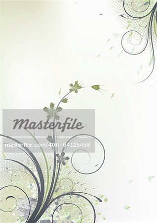Illustration vectorielle de Grunge Floral Background