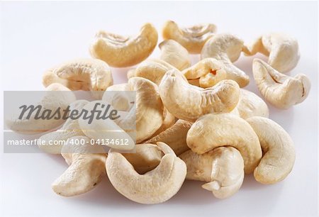 Nuts of cashews; Objects on white background