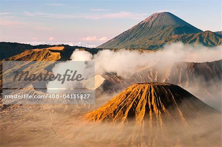 Mount Bromo volcanoes taken in Tengger Caldera, East Java, Indonesia.