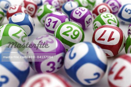 rendu 3D de boules de loterie