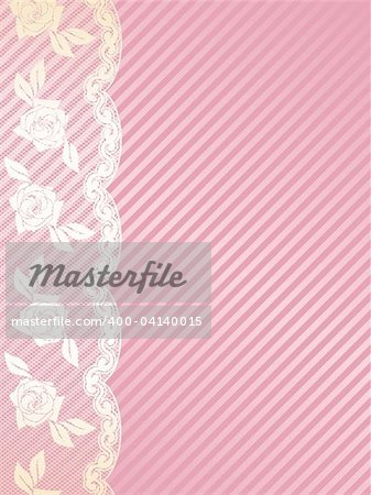 Sexy background with a French lace design. Graphics are grouped and in several layers for easy editing. The file can be scaled to any size.