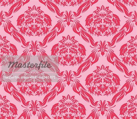 Damask seamless vector background.  For easy making seamless pattern just drag all group into swatches bar, and use it for filling any contours.