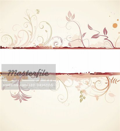 Vector illustration of styled Floral Decorative banner