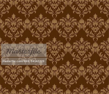 Damask seamless vector background.  For easy making seamless pattern just drag all group into swatches bar, and use it for filling any contours.