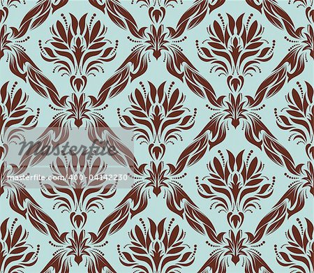 Damask seamless vector background.  For easy making seamless pattern just drag all group into swatches bar, and use it for filling any contours.