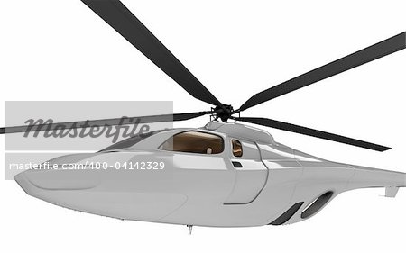 Isolated helicopter over white background