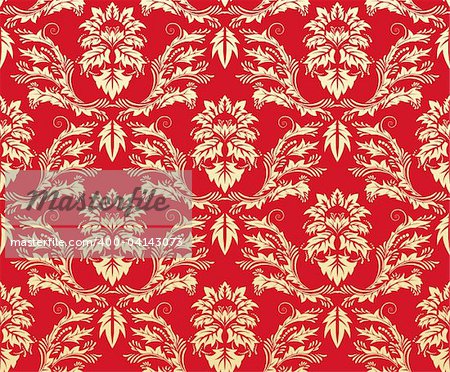 Damask seamless vector background.  For easy making seamless pattern just drag all group into swatches bar, and use it for filling any contours.