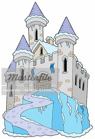 Frozen castle on white background - vector illustration.