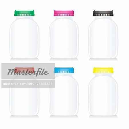 isolated milk glass bottles