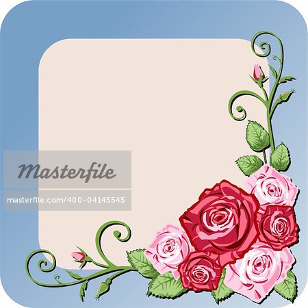 Vector illustration - greeting card and roses