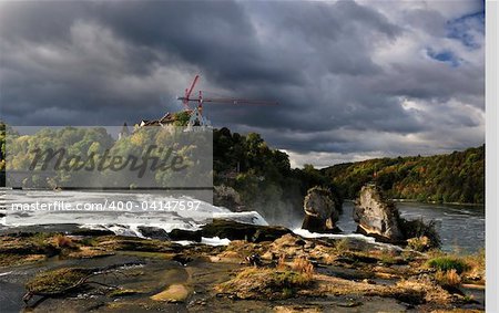 Rhine Falls (Rheinfall) at Schaffhausen in Switzerland