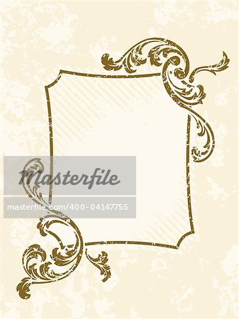 Grungy sepia tone frame inspired by Victorian era designs. Graphics are grouped and in several layers for easy editing. The file can be scaled to any size