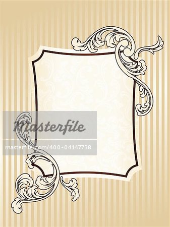 Elegant sepia tone frame inspired by Victorian era designs. Graphics are grouped and in several layers for easy editing. The file can be scaled to any size.