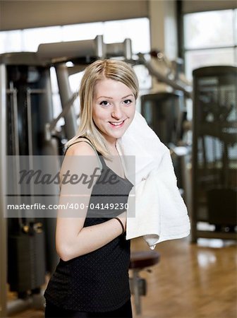 Portrait of a young woman at a healtch club