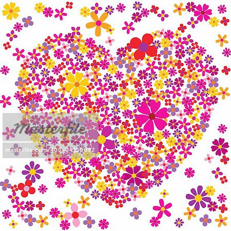 Vector illustration from my Love Collection. Flower shaped heart for you greeting cards and invitations.