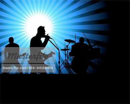 Rock group singers theme. Vector illustration for design use.