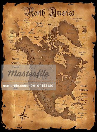 Retro North America map