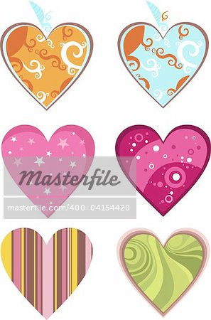 vector illustration of a design heart set