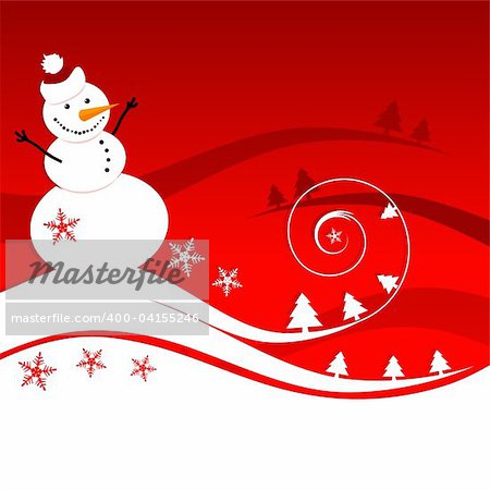 Happy snowman, christmas card