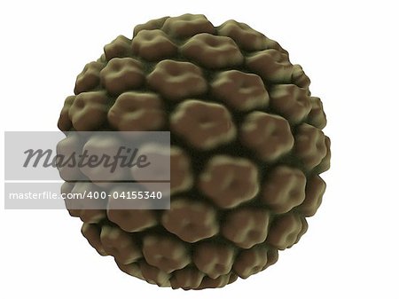 3d rendered close up an isolated hpv virus