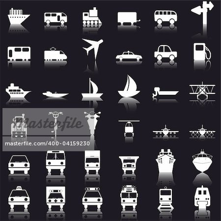 Transportation set of different vector web icons