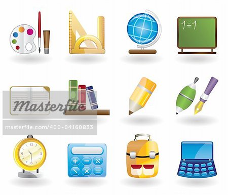 School and education icons - vector icon set