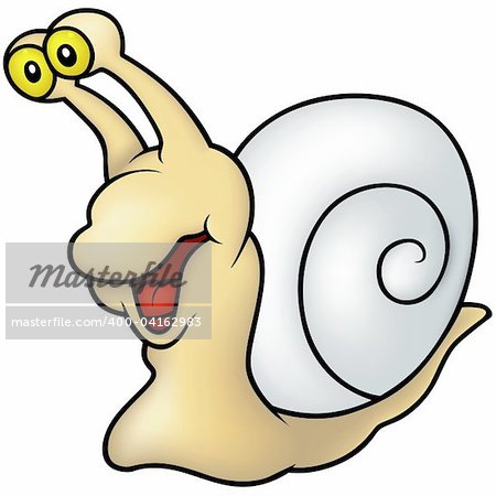 Smiling Snail - cartoon illustration