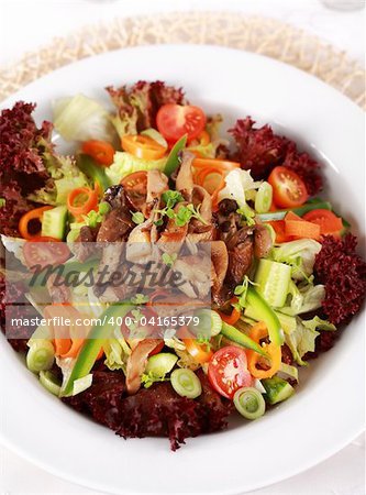Vegetable salad with oyster mushroom - healthy eating
