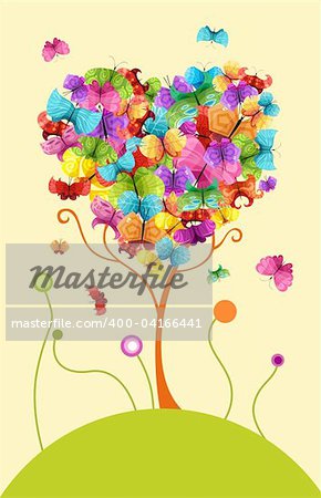 vector illustration of a easter tree