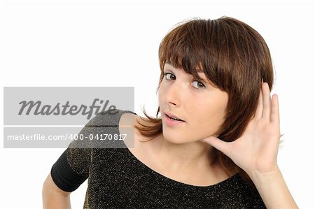 picture of young woman listening gossip