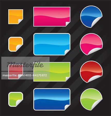 Set of colorful vector elements for web design.