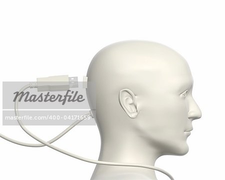 USB cable and human head