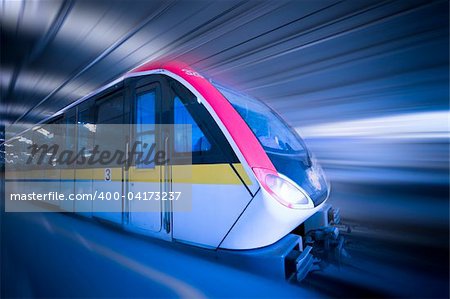 the background of the high-speed train with motion blur outdoor.