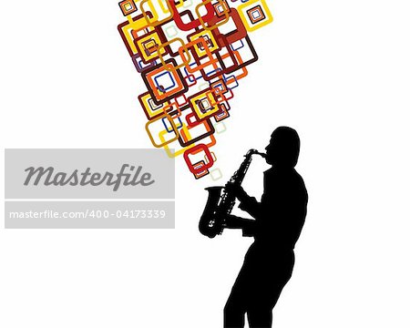 Jazz saxophonist theme. Vector illustration for design use.