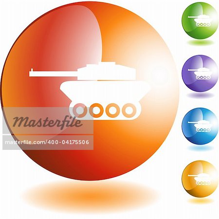 Tank icon web button isolated on a background.