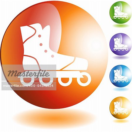 Rollerblade icon button symbol isolated on a background.