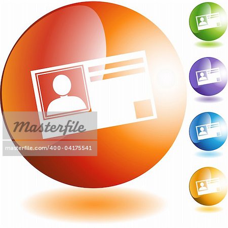 Identification Card web button isolated on a background