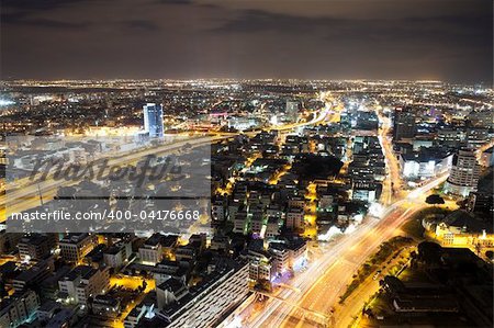 Night city, Tel Aviv at night, Israel