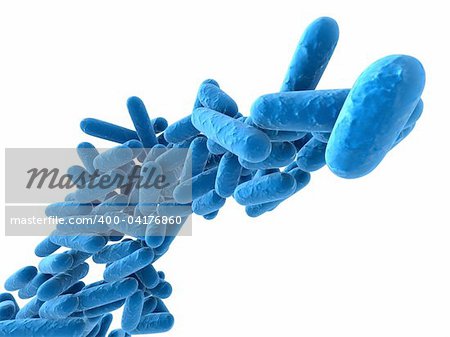 3d rendered close up of isolated bacteria