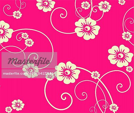 illustration drawing of beautiful flower seamless pattern